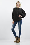 Black Chunky Cable Knit Sweater