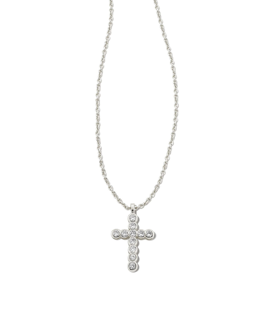 Cross Crystal Pendant Necklace White Crystal