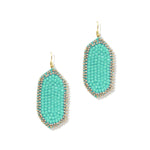 mint beaded earrings, spring earrings, gold and mint earrings, easter earrings,  shoppe hwd, heather waters design shoppe