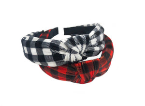 Buffalo Plaid Knot Headbands