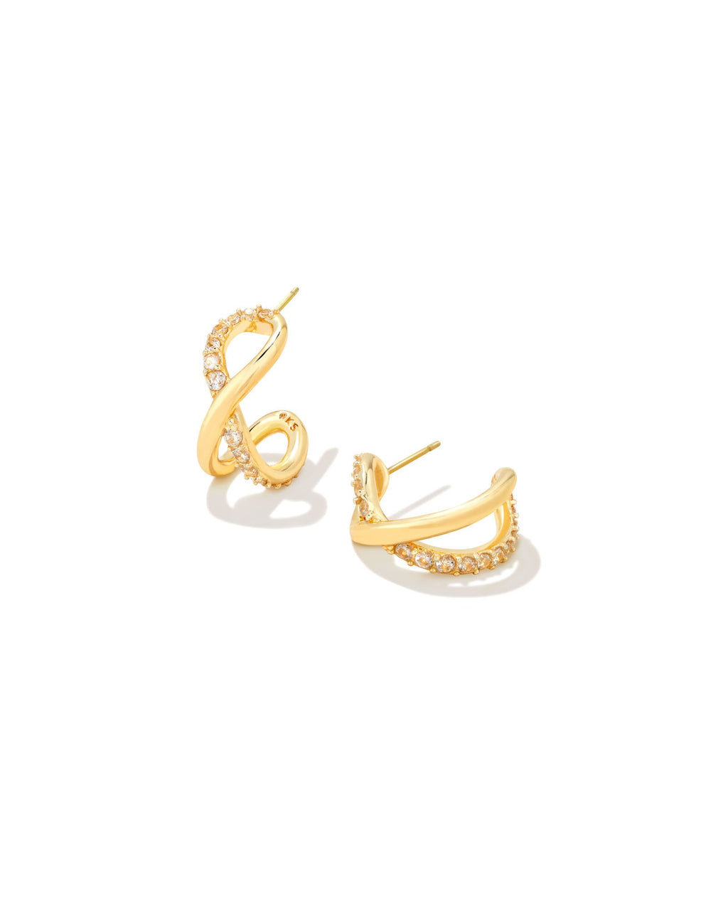 Annie Infinity Huggie Earring White Crystal