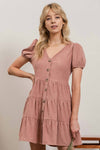 Rose Tiered Corduroy Dress