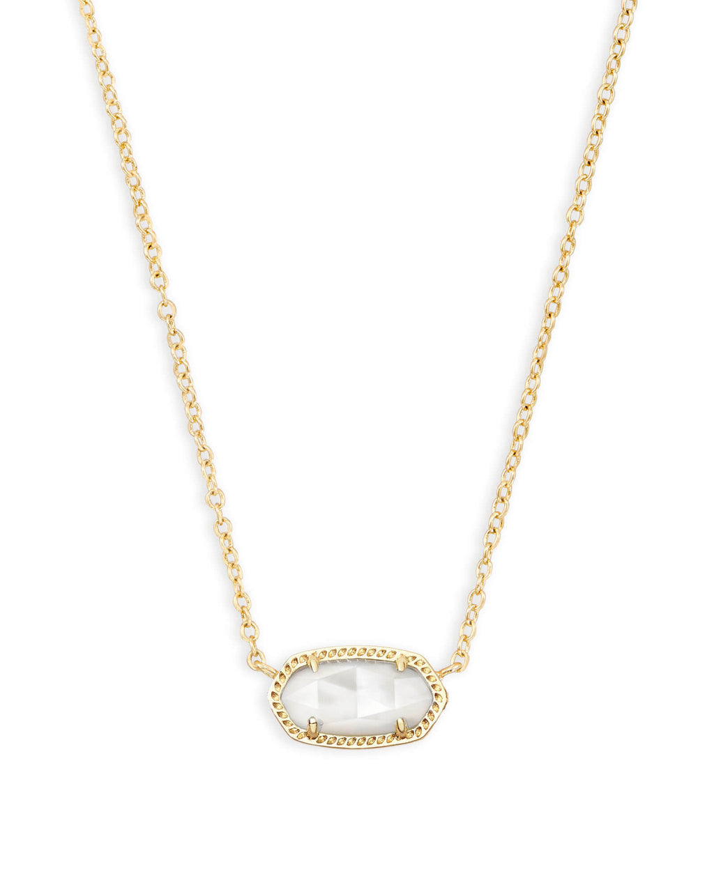 Elisa Short Pendant Necklace Gold Ivory Mother Of Pearl