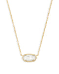 Elisa Short Pendant Necklace Gold Ivory Mother Of Pearl