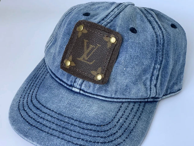 Vintage Denim Upcycled LV Hat