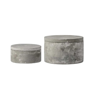 Cement Boxes with Lids, Set of 2