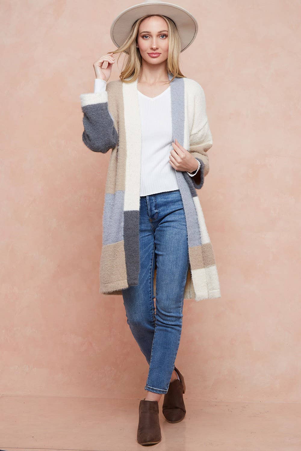 Color Block Sweater Cardigan