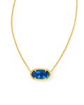 Elisa Short Pendant Necklace Gold Navy Abalone