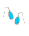 Lee Drop Earrings Silver Bright Blue Magnesite