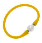 Gigi Baroque Pearl Silicone Bracelet-Yellow