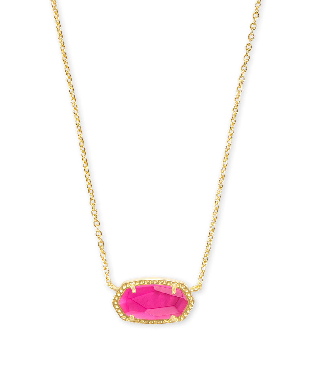 Elisa Short Pendant Necklace Gold Azalea Illusion