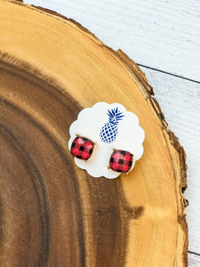 Buffalo Check Stud Earrings