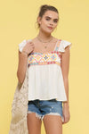 Multi Colored Embroidered Top