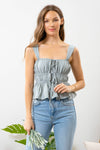 Tiered Front Tie Top