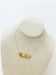 Semi Precious Stone Bar Pendant Necklaces-Citrine