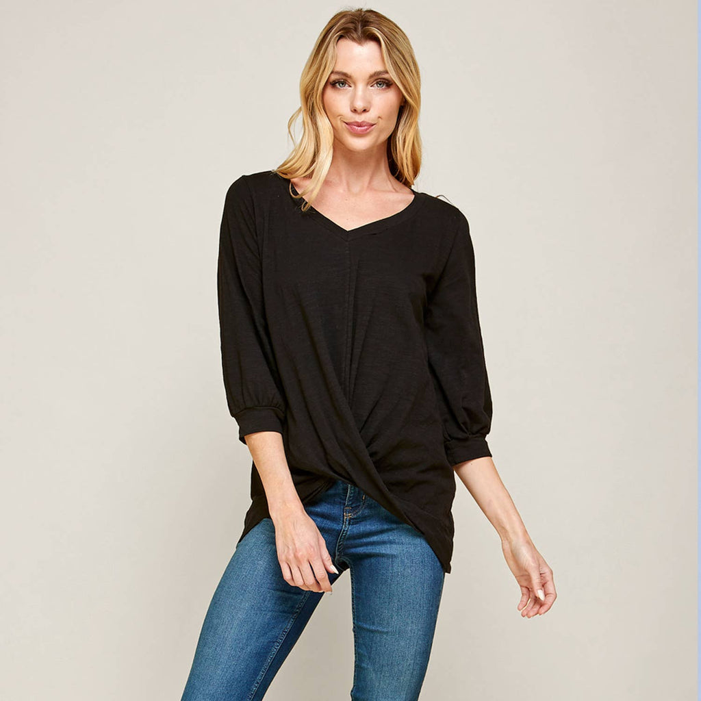 Black Twist Knot Top