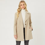 Oatmeal Fleece Single Breasted Coat