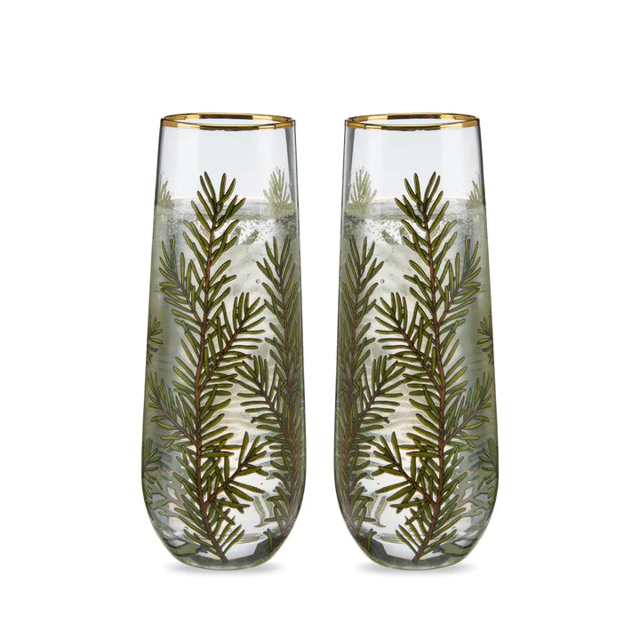 Woodland Stemless Champagne Flute Set