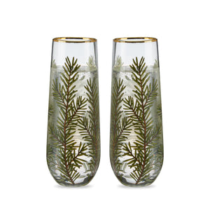 Woodland Stemless Champagne Flute Set